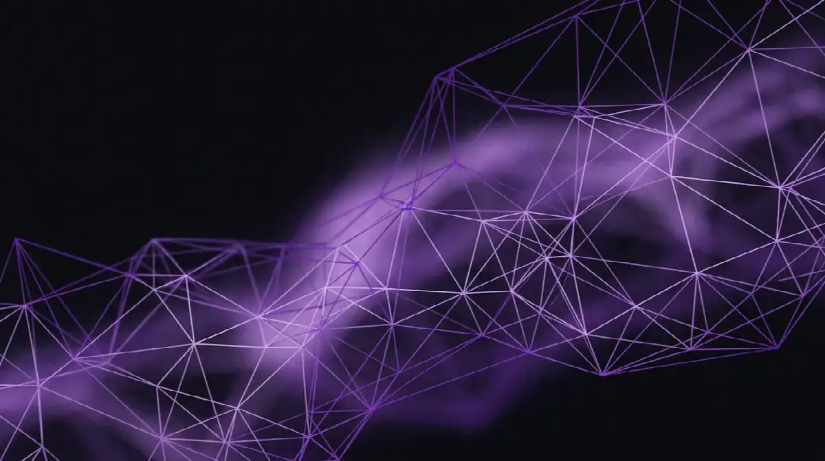 Abstract purple geometric artwork